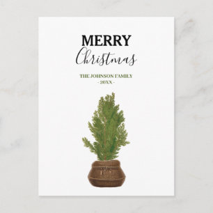 Cartão Postal De Festividades Feriado da Árvore de Natal da Moderna Rustic Water