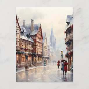 Cartão Postal De Festividades Feriado da Vila dos natais vintages