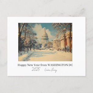 Cartão Postal De Festividades Feriado de Ano Novo Personalizado em Washington DC