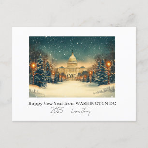 Cartão Postal De Festividades Feriado de Ano Novo Personalizado em Washington DC
