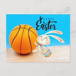 Cartão Postal De Festividades Feriado de Felz pascoa do jogador de basquete
