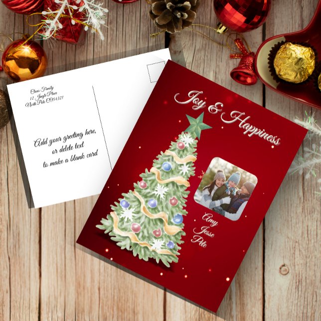 Cartão Postal De Festividades Feriado de Fotografia de Árvore de Natal Whimsical (Criador carregado)