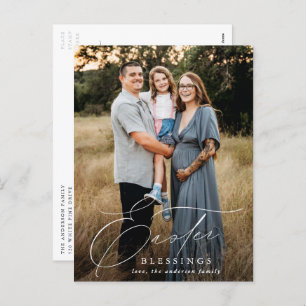 Cartão Postal De Festividades Feriado de Fotografias das Bênçãos de Páscoa Elega