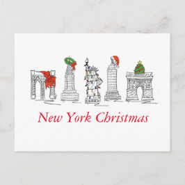 Cartão Postal De Festividades Feriado de Marcas Nova Iorque Natal NYC