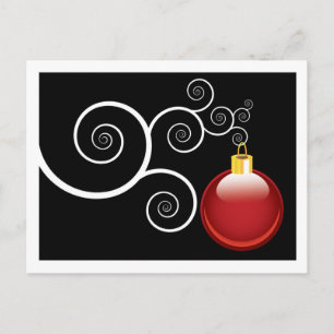Cartão Postal De Festividades Feriado de Natal do Enfeites de natal Vermelho na