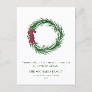 Cartão Postal De Festividades Feriado de Natal do Pinheiro e do Pinheiro