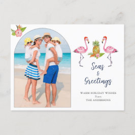 Cartão Postal De Festividades Feriado de Natal em Flamingos