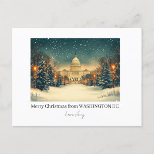 Cartão Postal De Festividades Feriado de Natal Personalizado em Washington DC