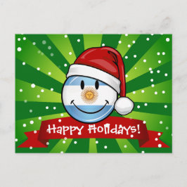 Cartão Postal De Festividades Feriado de sorriso alegre da bandeira de Argentina