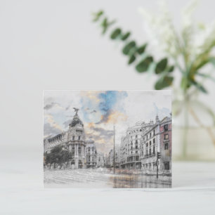 Cartão Postal De Festividades Feriado de Souvenir na Espanha de Madrid