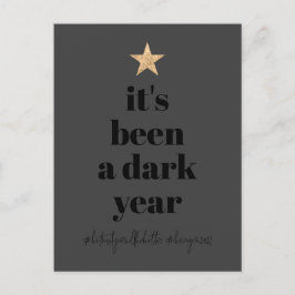 Cartão Postal De Festividades Feriado Dourado em árvore do Humor Typo 2020