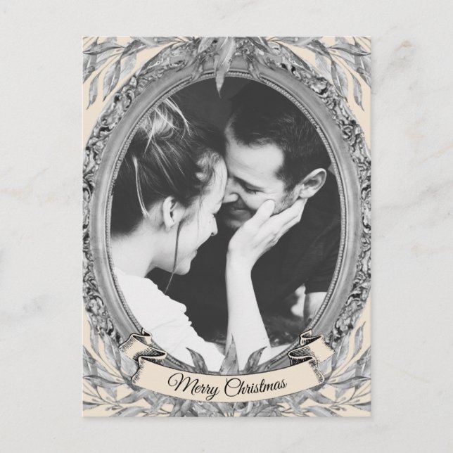 Cartão Postal De Festividades Feriado Natal Prata Sai do Cartão com fotos de Fér (Frente)