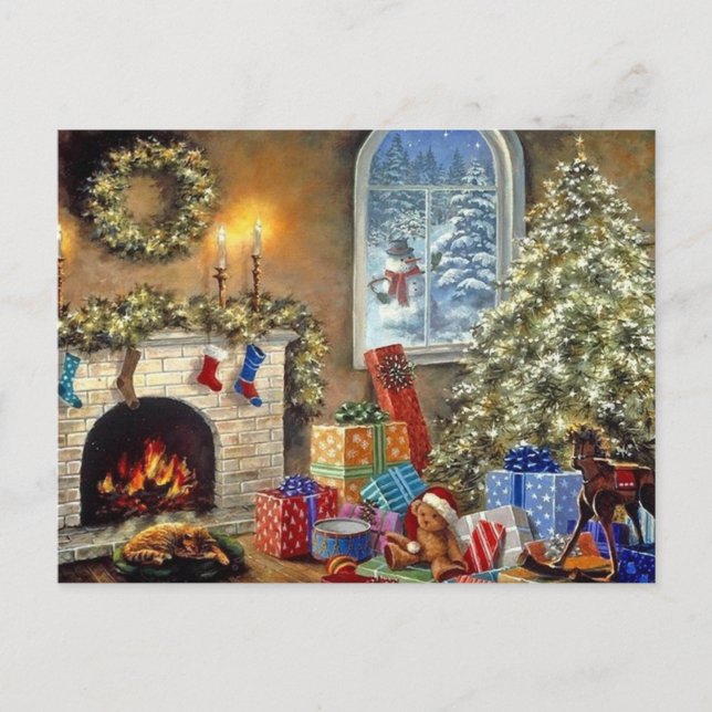 Cartão Postal De Festividades Feriados Cozy (Frente)