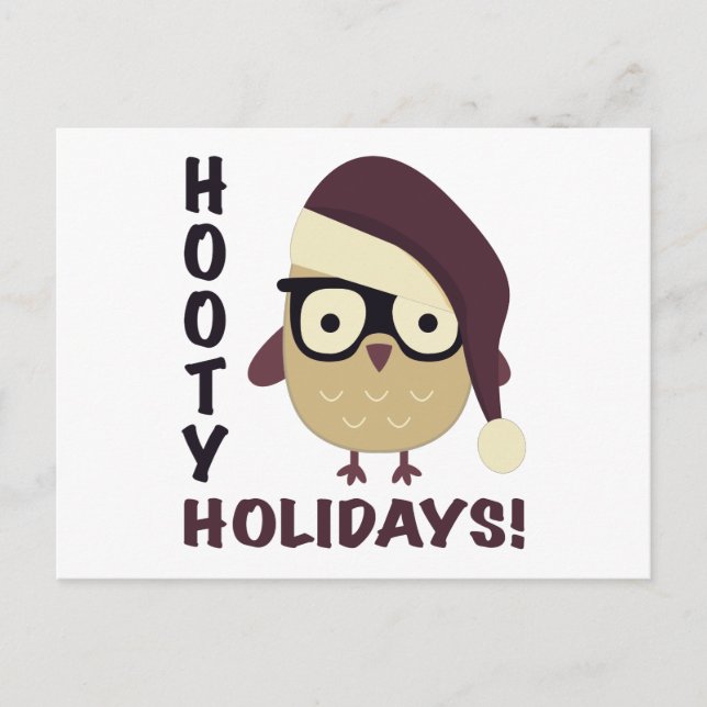 Cartão Postal De Festividades Feriados de Hooty hipster! (Frente)