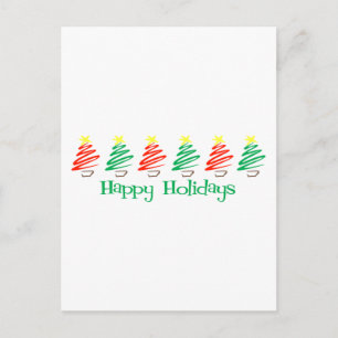 Cartão Postal De Festividades Feriados Felizes (Árvores de Natal)