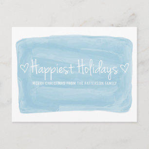 Cartão Postal De Festividades Feriados Mais Felizes Da Aquarela Azul