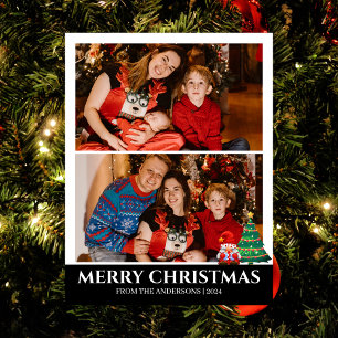 Cartão Postal De Festividades Feriados Natal Elegantes - Script Família 2 Foto