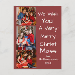 Cartão Postal De Festividades Feriados Natal Elegantes - Script Family 3 Foto