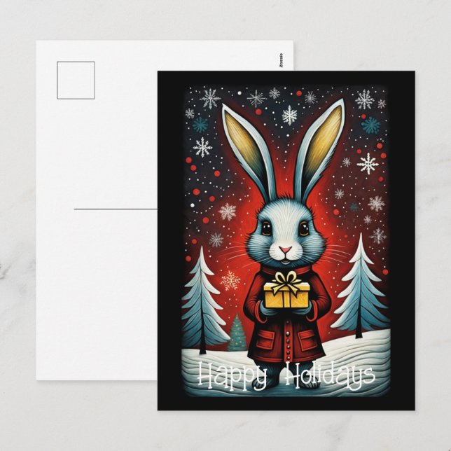 Cartão Postal De Festividades Férias de Natal dos Papais noeis de inverno de nev (Frente/Verso)