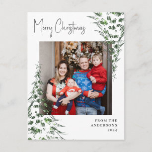 Cartão Postal De Festividades Férias de Natal elegantes Família Estilosa 1 Foto