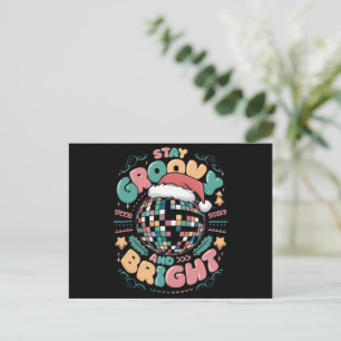 Cartão Postal De Festividades Férias de Natal Groovy Fique Groovy E Brilhante
