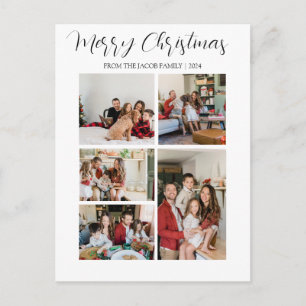 Cartão Postal De Festividades férias de Natal Tipografia Moderna Quatro-Foto