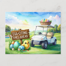 Cartão Postal De Festividades Férias de Páscoa de golfe no campo de golfe