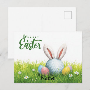 Cartão Postal De Festividades Férias de Páscoa de golfe para golfista