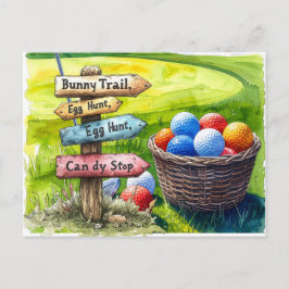 Cartão Postal De Festividades Férias de Páscoa de golfe para golfista
