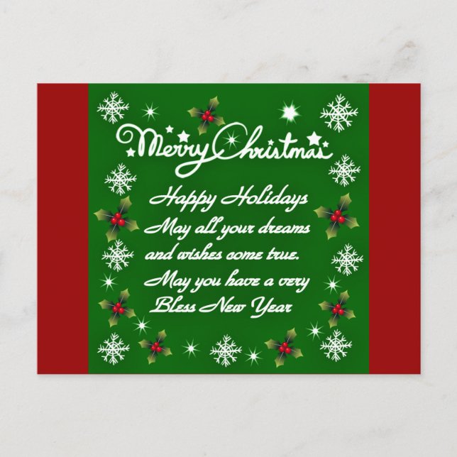 Cartão Postal De Festividades Férias Felizes#4_ (Frente)