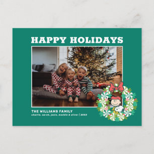 Cartão Postal De Festividades Férias Felizes   Coroa de Doces de Hortelã