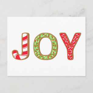 Cartão Postal De Festividades Férias Felizes Joy Cookie de Natal