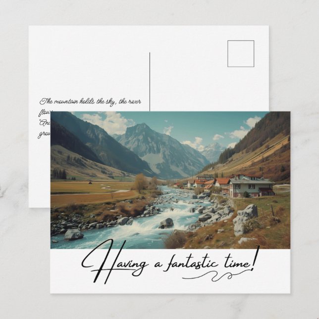 Cartão Postal De Festividades Férias na aldeia (Frente/Verso)