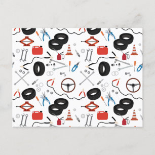 Cartão Postal De Festividades Ferramentas Automotivas Mecânicas De Automóveis