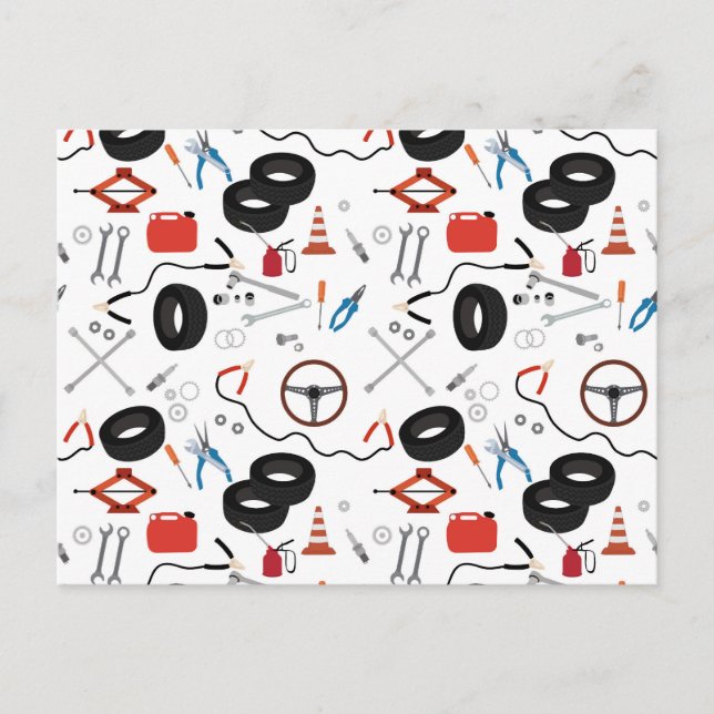 Cartão Postal De Festividades Ferramentas Automotivas Mecânicas De Automóveis (Frente)