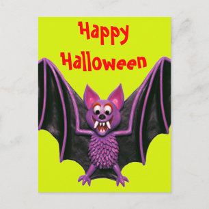 Cartão Postal De Festividades Festa de Bat Halloween