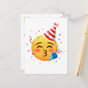 Cartão Postal De Festividades Festa de Emoticon Divertido