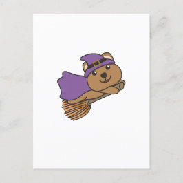 Cartão Postal De Festividades Festa de Halloween da Quokka Bruxa Fantasia de Bru