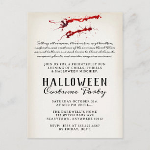 Cartão Postal De Festividades Festa de Halloween de Sangue Vampiro