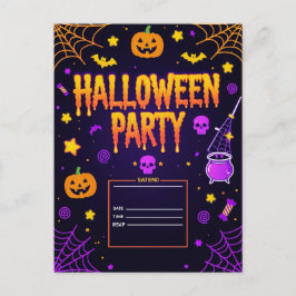 Cartão Postal De Festividades Festa de Halloween Editável