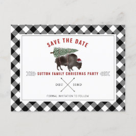 Cartão Postal De Festividades Festa de Natal Papais noeis Buffalo Xadrez Salvar 