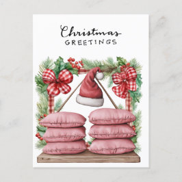 Cartão Postal De Festividades Festa de Posicionamento do Papai Noel Natal Yoga