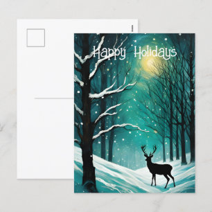 Cartão Postal De Festividades Festa Noturna de inverno no Natal