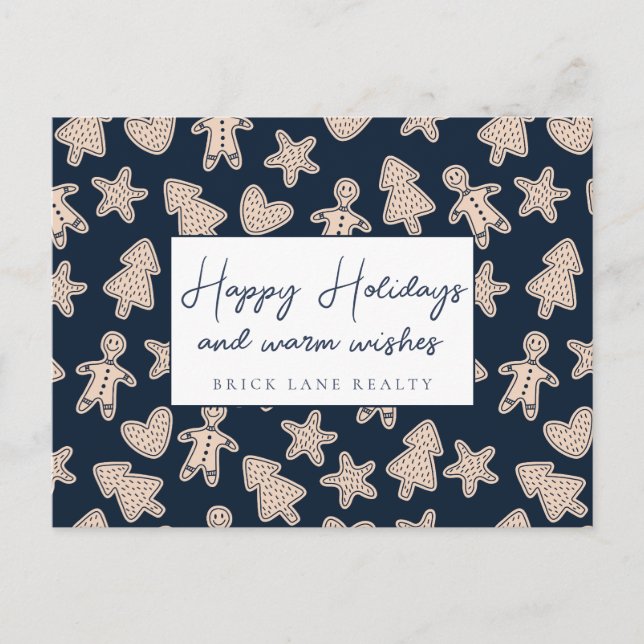 Cartão Postal De Festividades Festas de pão festivo de gengibre Feliz (Frente)