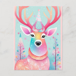 Cartão Postal De Festividades Festivo Deer Christmas
