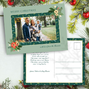 Cartão Postal De Festividades Festivo Fora de Natal Fesca Floral 1 Foto