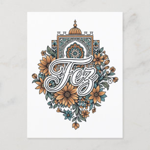 Cartão Postal De Festividades Fez Marrocos Floral