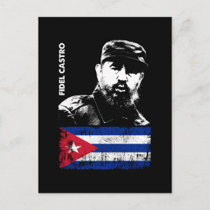 Cartão Postal De Festividades Fidel Castro Cuba Revolution Bandeira Cubana