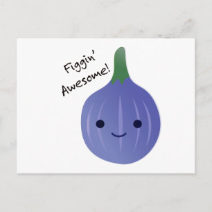 Cartão Postal De Festividades figgin Fig Pun Incrível
