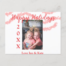 Cartão Postal De Festividades Filhos da família das crianças reluzentes vermelho